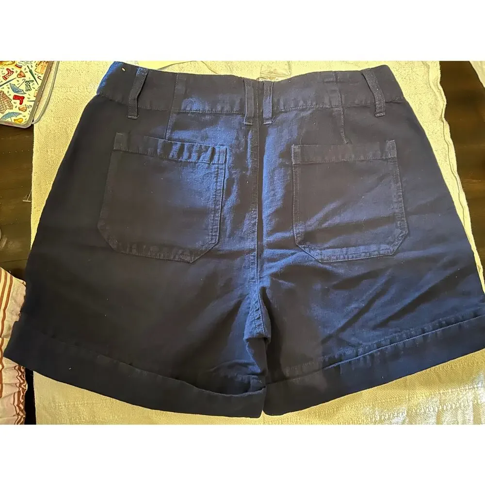 NWT Sundance rolled hem linen blend shorts size Petite 8